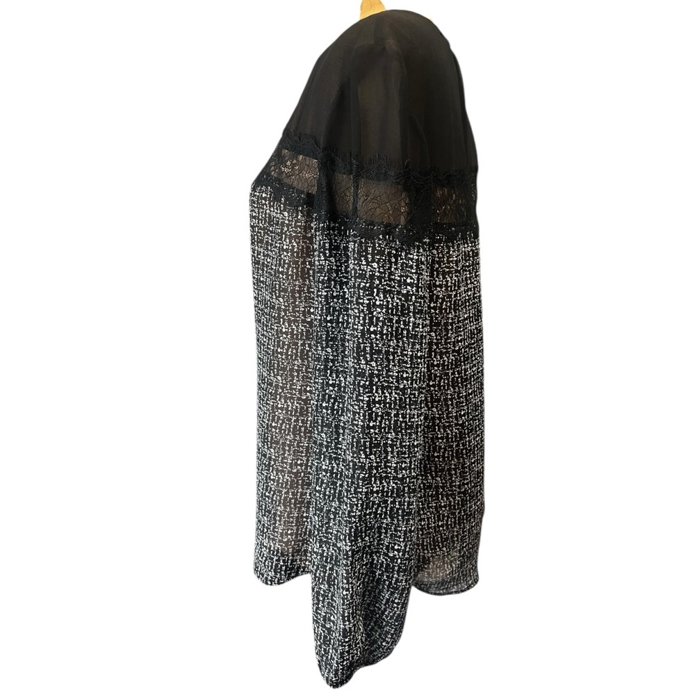 White House Black Market Black and White Blouse Like New! 10 - Picture 3 of 9